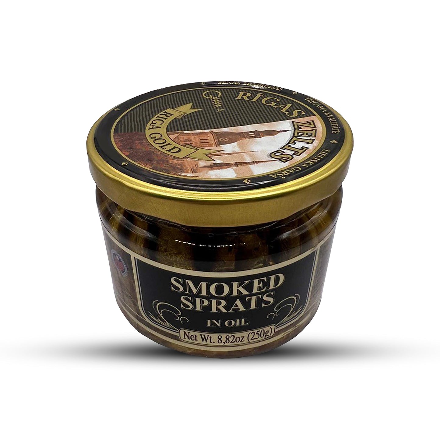 RIGA GOLD Smoked Sprats in Oil, 8.82 oz (250g), Pack of 6