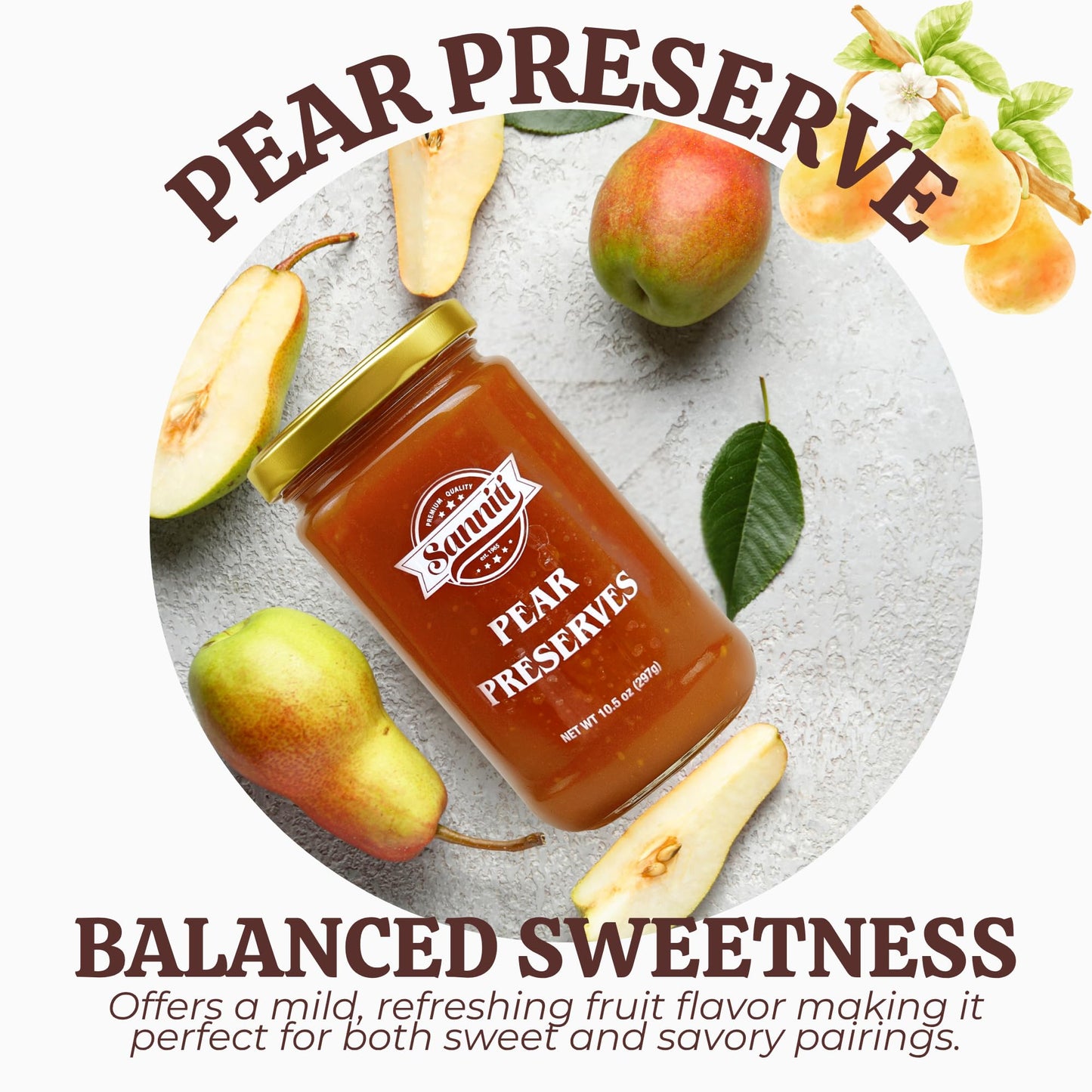 Sanniti Pear Preserve 10.5 oz (Pack of 2)