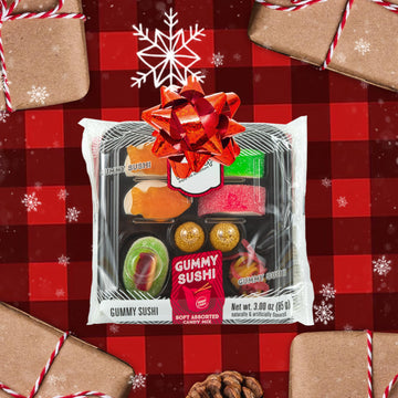 Raindrops - Gummy Candy Small Sushi Bento Box - Yummy Gummy Food Looks Just Like A Sushi - Mens Stocking Stuffer Ideas - (3.0 Oz