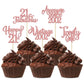 30Pcs Vintage 2002 Cupcake Toppers Glitter Twenty-one 21 Fabulous Happy 21st Birthday Cupcake Picks Cheers to 21 Years for 21st