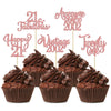 30Pcs Vintage 2002 Cupcake Toppers Glitter Twenty-one 21 Fabulous Happy 21st Birthday Cupcake Picks Cheers to 21 Years for 21st