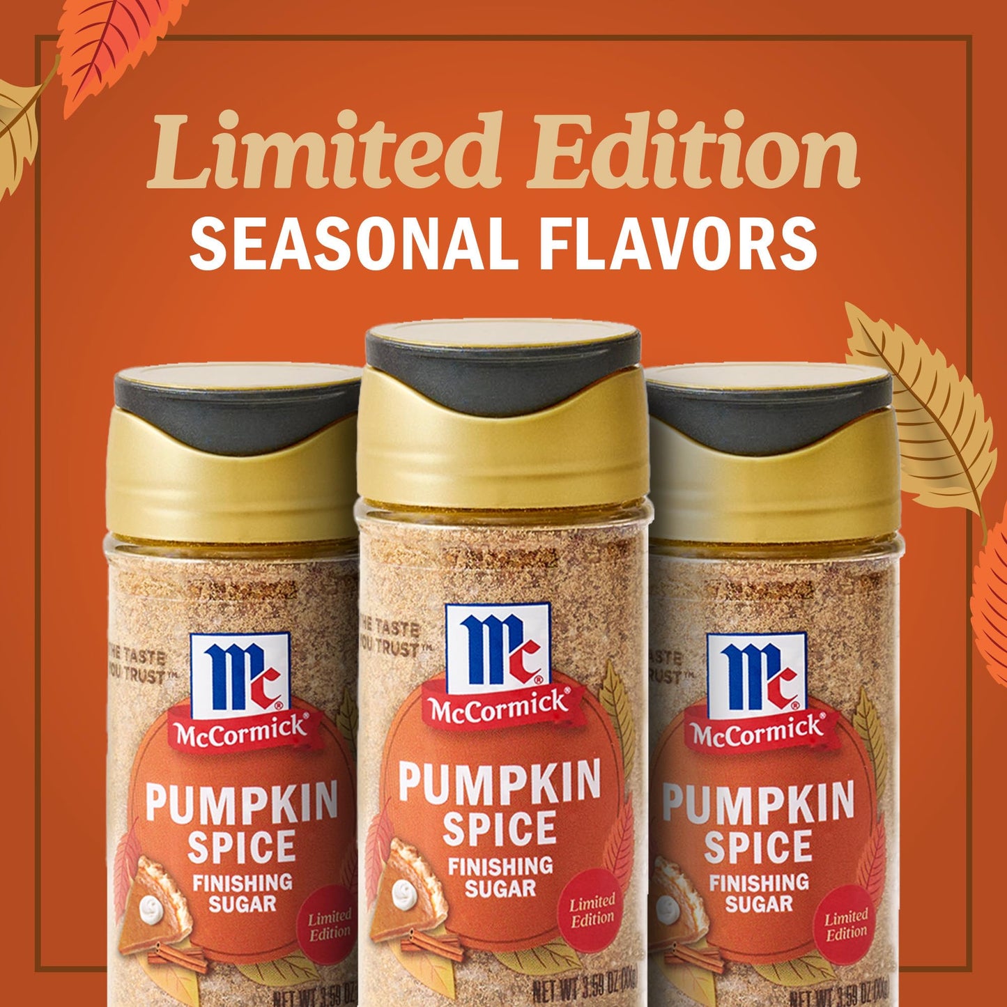 McCormick Finishing Sugar Pumpkin Spice Sweet Blend 3.66 oz Beige
