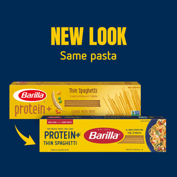 Barilla Protein+ (Plus) Thin Spaghetti Pasta, 14.5 Ounce (Pack Of 20) - Plant Based Pasta - Made From Lentils, Chickpeas & Peas - Non-Gmo, Kosher Certified And Vegan