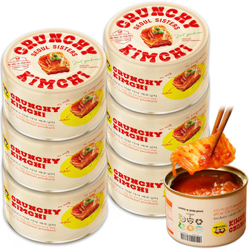 SEOUL SISTERS Korean Kimchi - Naturally Fermented, MSG-Free, Vegan, Non-GMO, Corn Syrup-Free Canned Kimchi (6 EA, Original Napa 