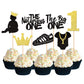 28 Pcs The Notorious One Cupcake Toppers Black Glitter Hip Hop 1St Birthday Cupcake Picks The Big One Number 1 Cake Decorations