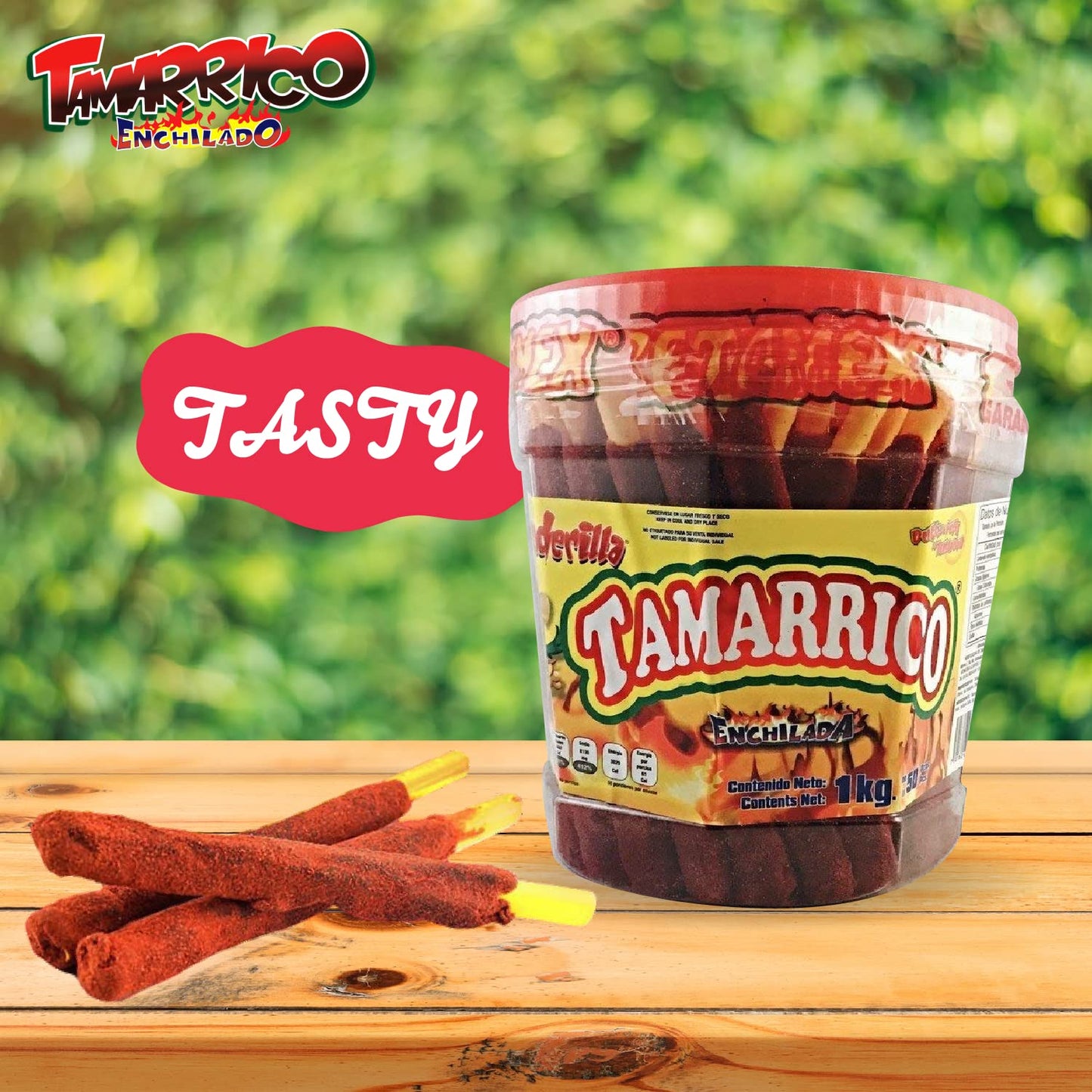 Betamex Tamarrico Candy Tamarind Flavor Sticks 50 Pcs 1Kg/2.2Pounds - Mexican Candy - Chili And Natural Tamarind - Spicy Flavor