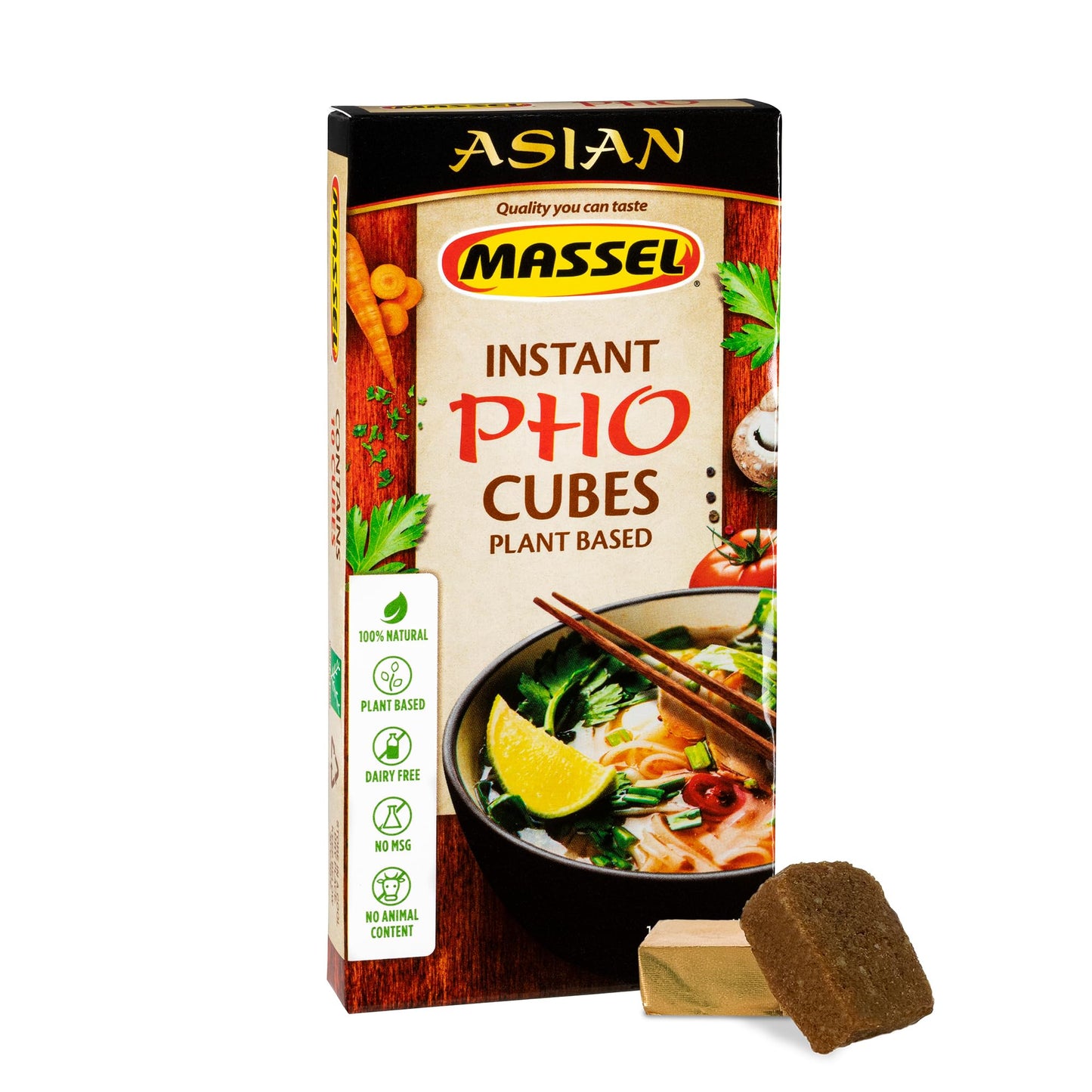 Massel Instant Pho Bouillon Broth Cubes - No MSG, Gluten Free Soup Base - 1 Pack (1 x 105g)