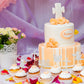 Gyufise 30Pcs Mi Bautizo Cupcake Toppers Silver Glitter Cross Angel Dove Cupcake Toppers Angel Religious God Bless Cupcake Picks