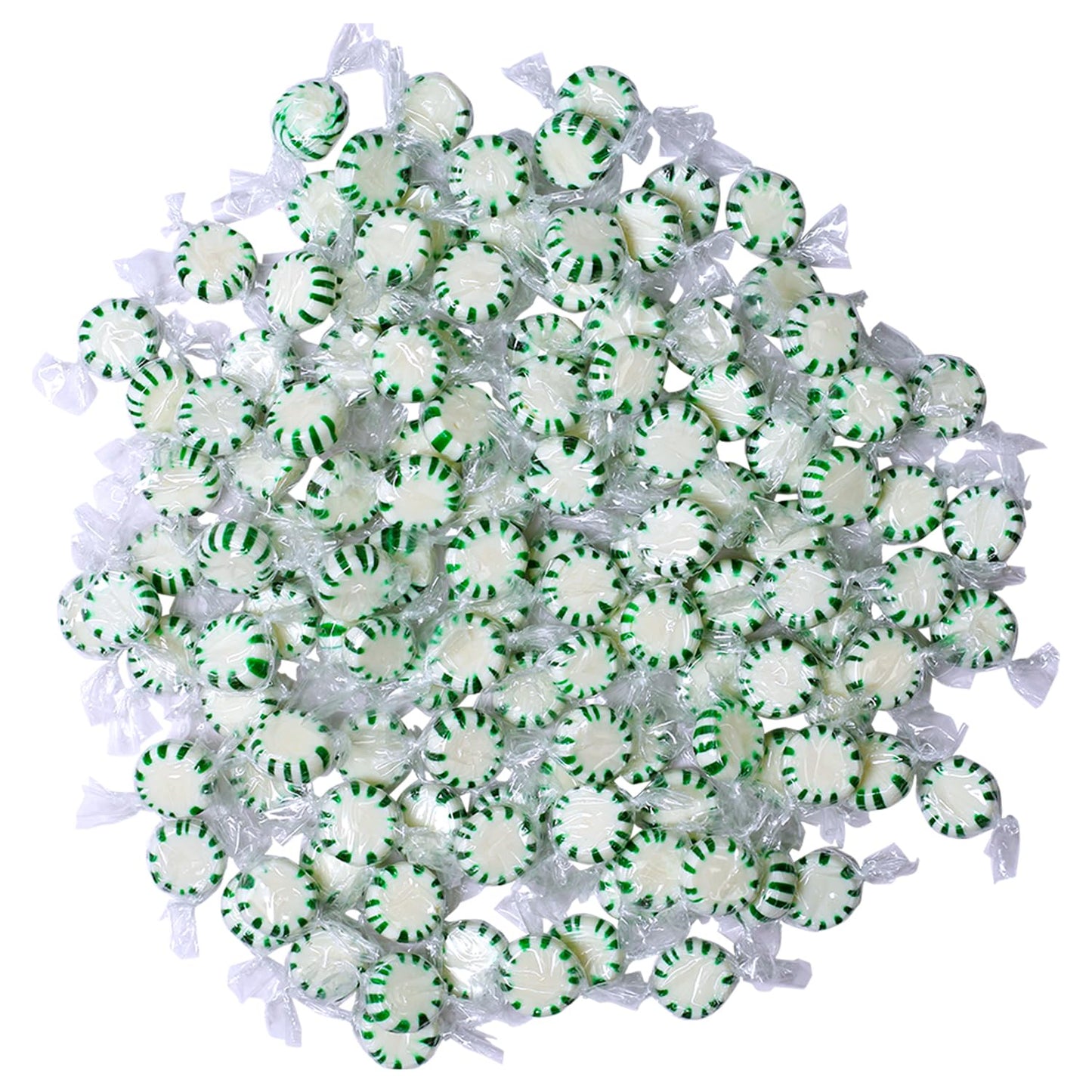 A Great Surprise Spearmint Starlight Mints - 4-Pound Bulk Bag - Individually Wrapped - Green and White Hard Candies for Office,
