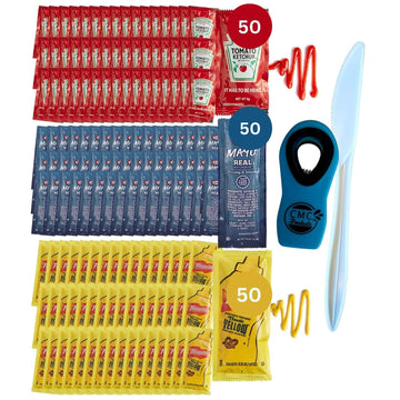 CMC Products Gift Set: Ketchup, Mustard & Mayo Packets - 150 Total (50 Count Each)