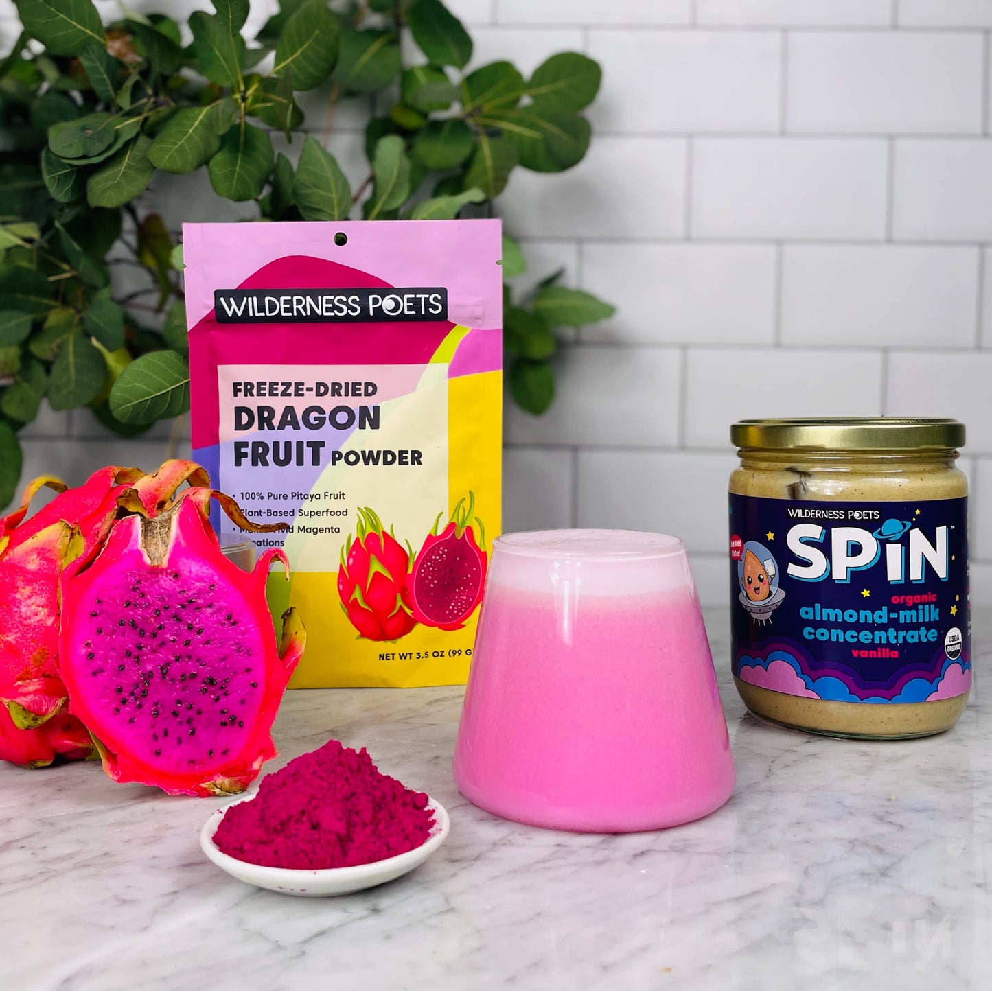 Wilderness Poets Freeze Dried Dragon Fruit Powder - Pitahaya Powder, 3.5 Ounce (Pack Of 3)