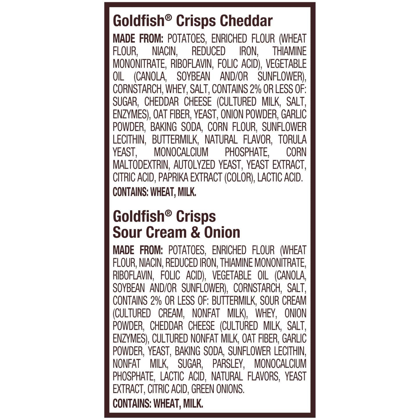Goldfish Crisps Baked Chip Crackers Variety Pack, 0.8 Oz Snack Packs, 9 Pk