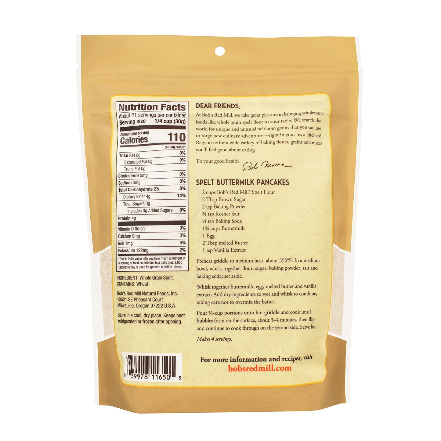 Bob'S Red Mill Spelt Flour (22 Ounce, Pack Of 3)