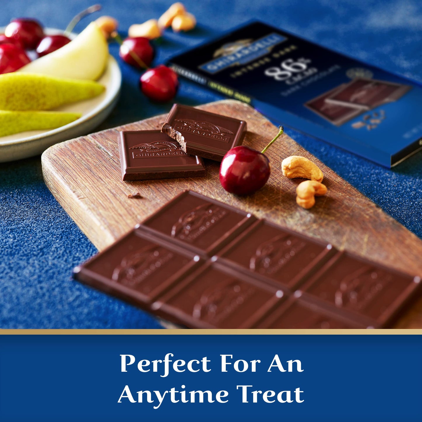 Ghirardelli Intense Dark Chocolate Bar, 86% Cacao Holiday Chocolate For Holiday Gifts And Stocking Stuffers, 3.17 Oz
