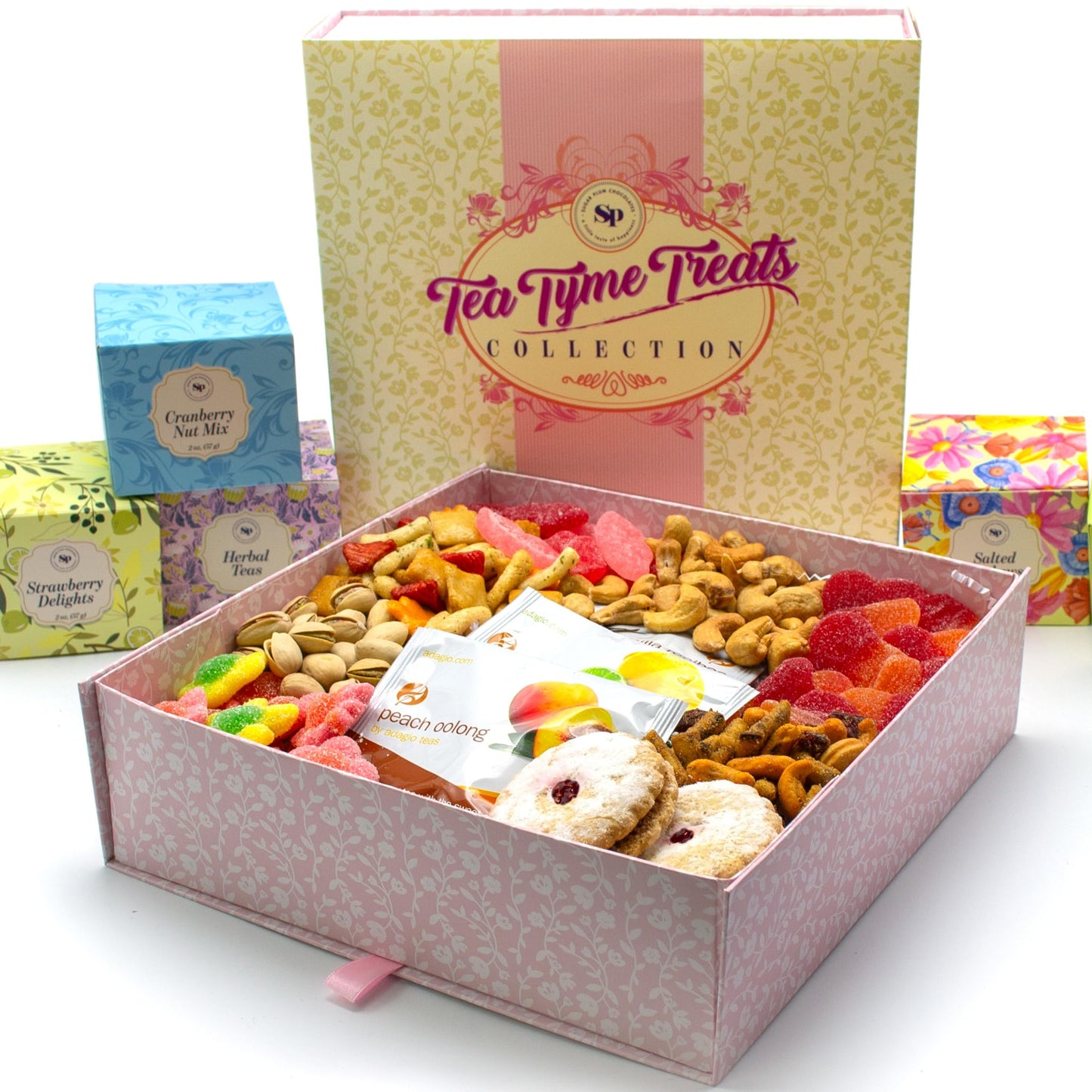 Mothers Day Gift for Mom - Premium Box with Sweet, Savory Nuts, Tarts, Cookies, Crackers, Herbal Tea, Candy - Birthday Gift for 
