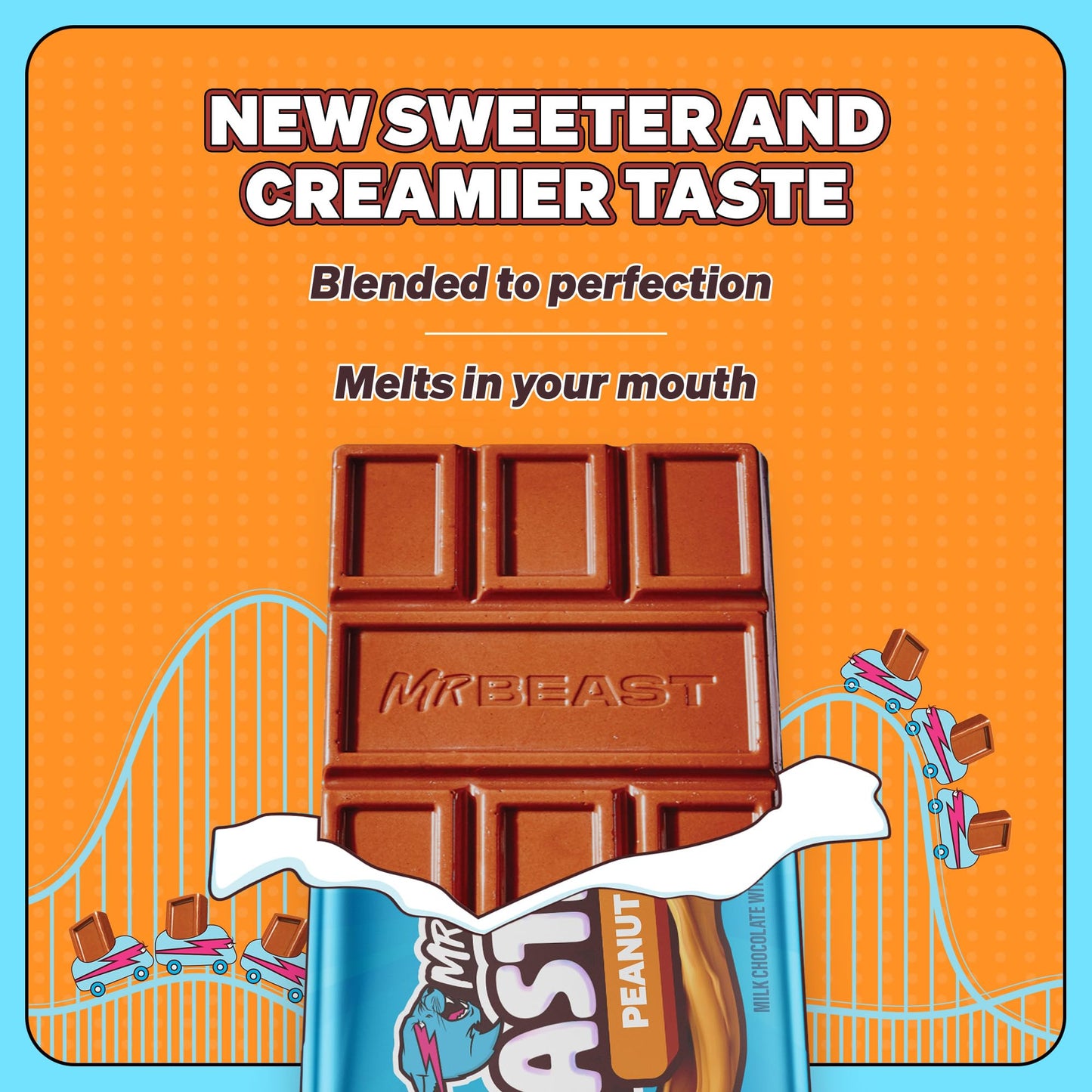 Feastables MrBeast Peanut Butter Milk Chocolate Chocolate Bar, King Size Candy Bar for Adults & Kids, Candy Bars for Snacks, Gif