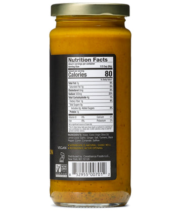 Mina Tagine Moroccan Chicken Simmer Sauce, 12 oz - Classic Ginger Saffron with Turmeric, Lemon & Olive Oil, Moroccan Spices