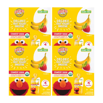 Earth s Best Organic Kids Snacks, Sesame Street Toddler Snacks, Organic Fruit Yogurt Smoothie for Toddlers 2 Years and Older, S