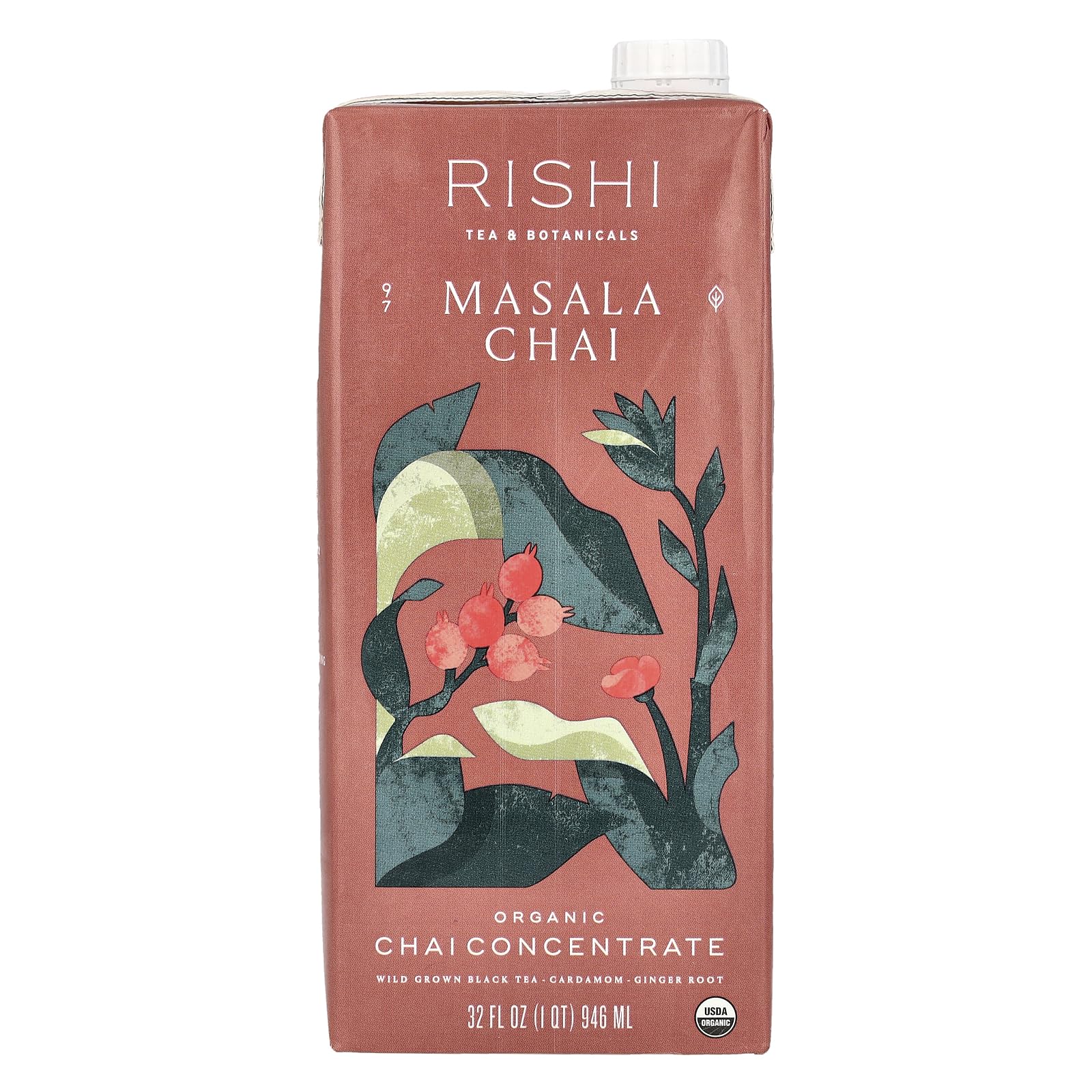 Rishi Tea Masala Chai Concentrate, 32 Fl Oz - Spiced Tea Beverage, Pack of 1