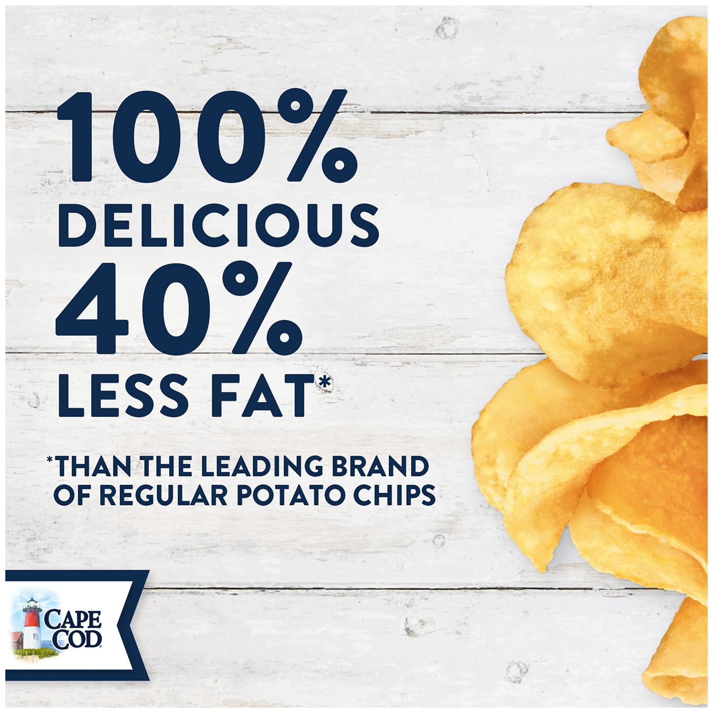 Cape Cod Potato Chips, Less Fat White Cheddar And Sour Cream Kettle Cooked Chips, 7.5 Oz