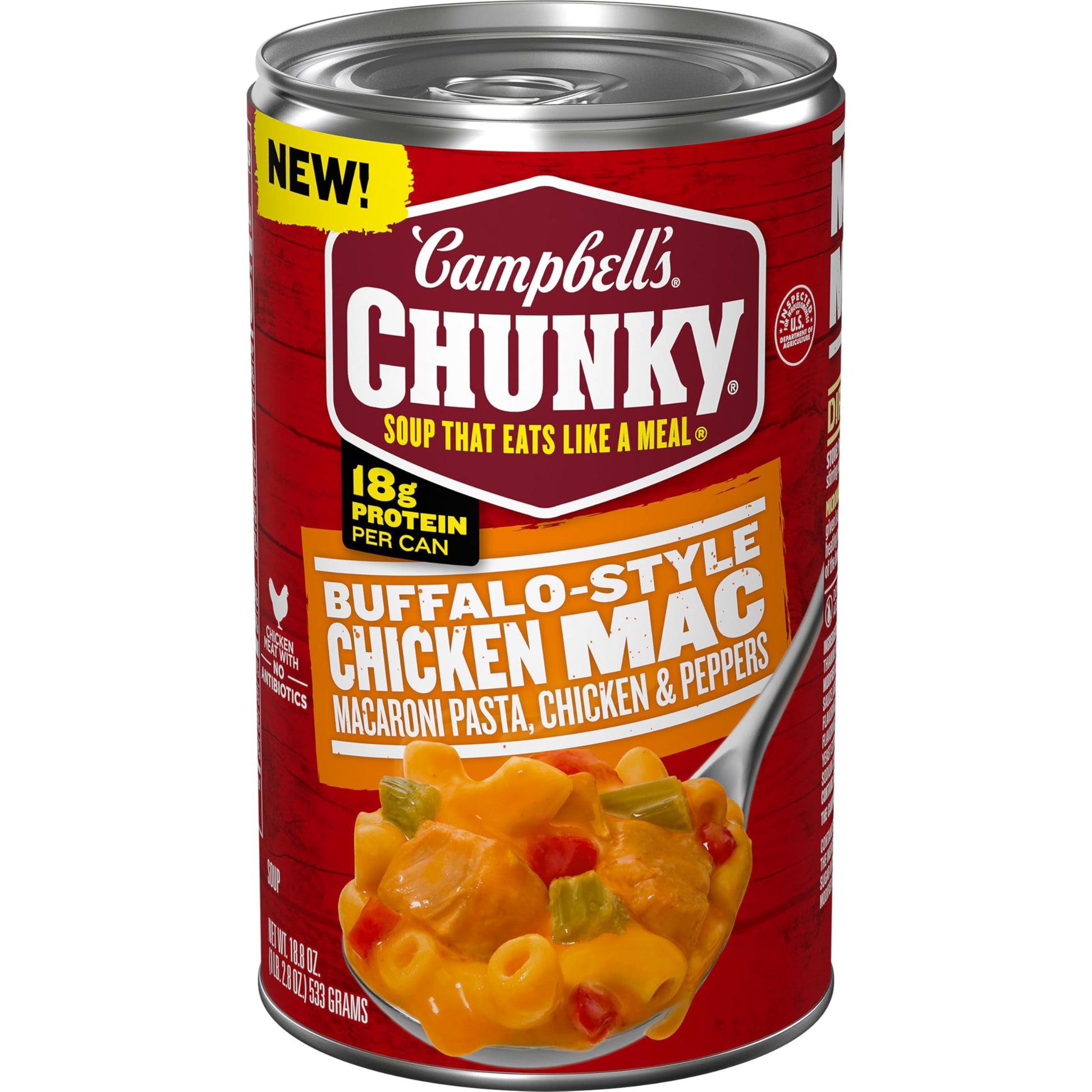 Campbells Chunky Buffalo-Style Chicken Mac Soup, 18.8 oz Can