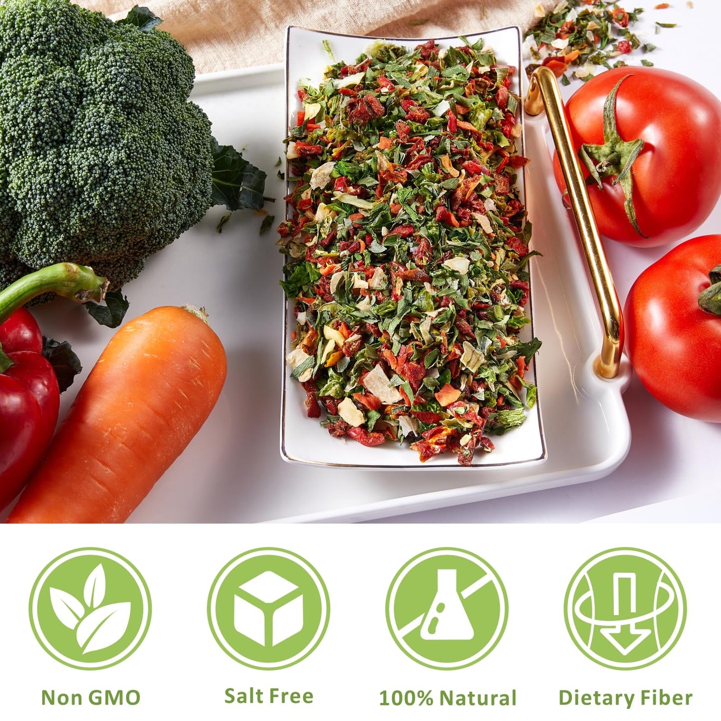 Yimi Dried Vegetable Soup Mix, Dehydrated Vegetables Blend, Freeze Dry Veggie Flakes For Ramen Toppings Noodle Cooking Camping E