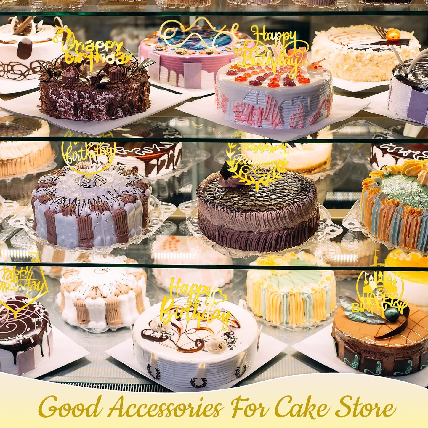 150 Pcs Happy Birthday Cake Toppers Acrylic Cake Topper Glitter Birthday Cake Decorations Double Sided Cake Topper For Children