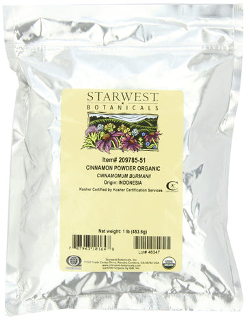 Starwest Botanicals Organic Cinnamon Powder, 1 Pound