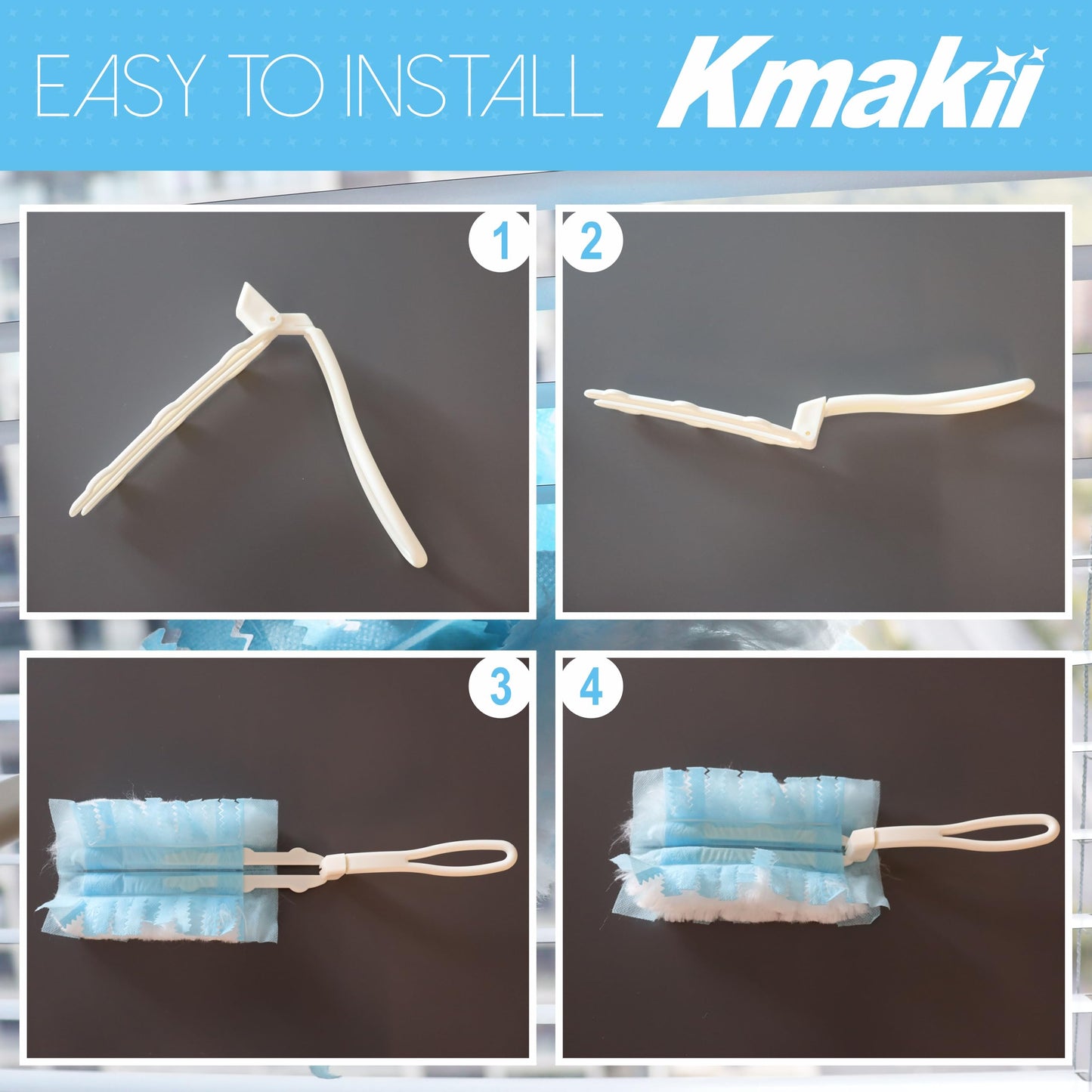 Kmakii Disposable Duster Refills Bulk Heavy Duty Dusters Refills Blue Replacement Head 30 Counts