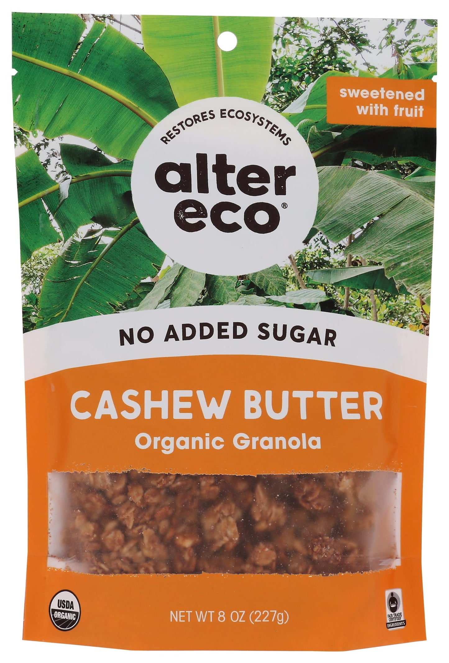 Alter Eco Organic Cashew Butter Granola, No Artificial Sweetener, 8 Ounce (Pack of 6)