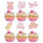 Gyufise 24Pcs Oh Baby Cupcake Toppers Glitter It'S A Girl Cupcake Picks Bow Dress Baby Bottle Baby Shower Cake Decorations For G