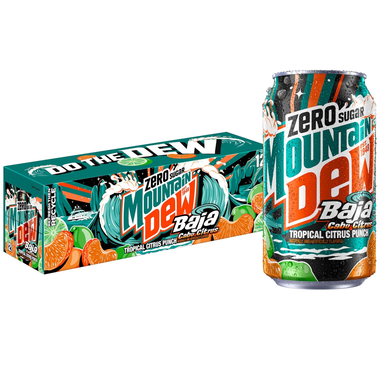 Mountain Dew  Baja Cabo Citrus Zero Sugar 12 Fl Oz Cans (Pack Of 12)