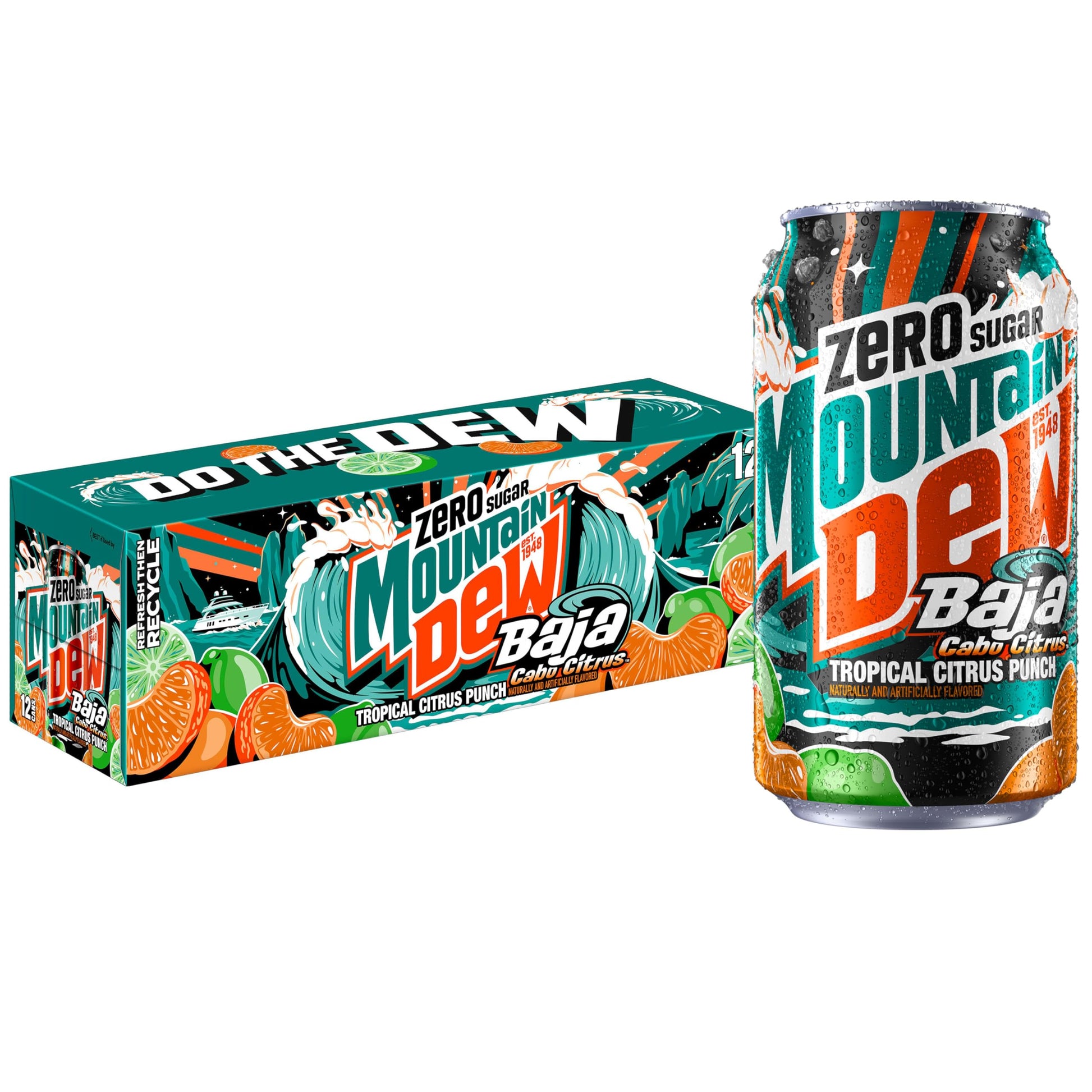 Mountain Dew  Baja Cabo Citrus Zero Sugar 12 Fl Oz Cans (Pack Of 12)