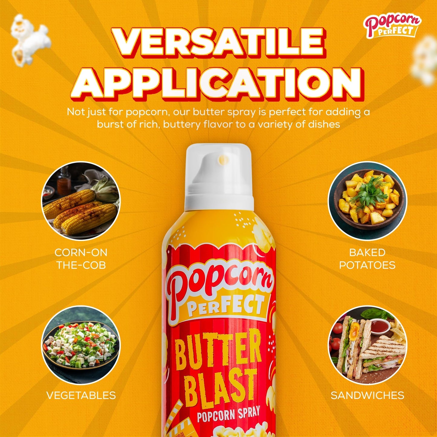 POPCORN PERFECT: Popcorn Butter spray for Microwave and Popcorn Maker, Popcorn toppings, Tastes like Movie Theatre Butter, Bette