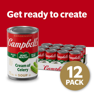 Campbell'S Condensed Heart Healthy Cream Of Celery Soup, 10.5 Oz Can (12 Pack)