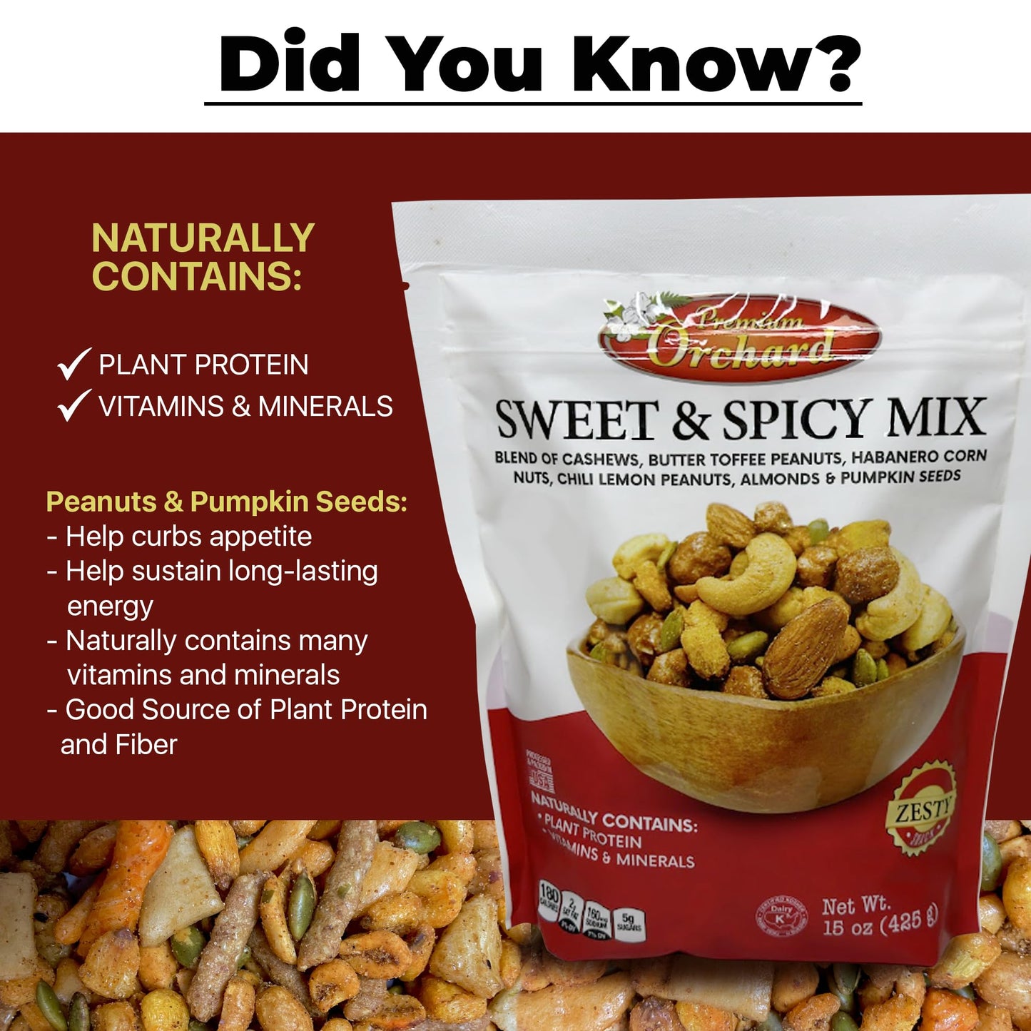 Mixed Nuts Sweet & Spicy Nut Mix - Salted Cashews Butter Toffee Peanuts Habanero Corn Nuts Chili Lemon Peanuts Almonds Dry Roast