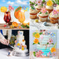 Morofme 60Pcs Edible Flower Cake Decorations Wafer Paper Flowers Hawaiian Flower Leaves Cake Decor Daisy Cupcake Topper Mixed Si