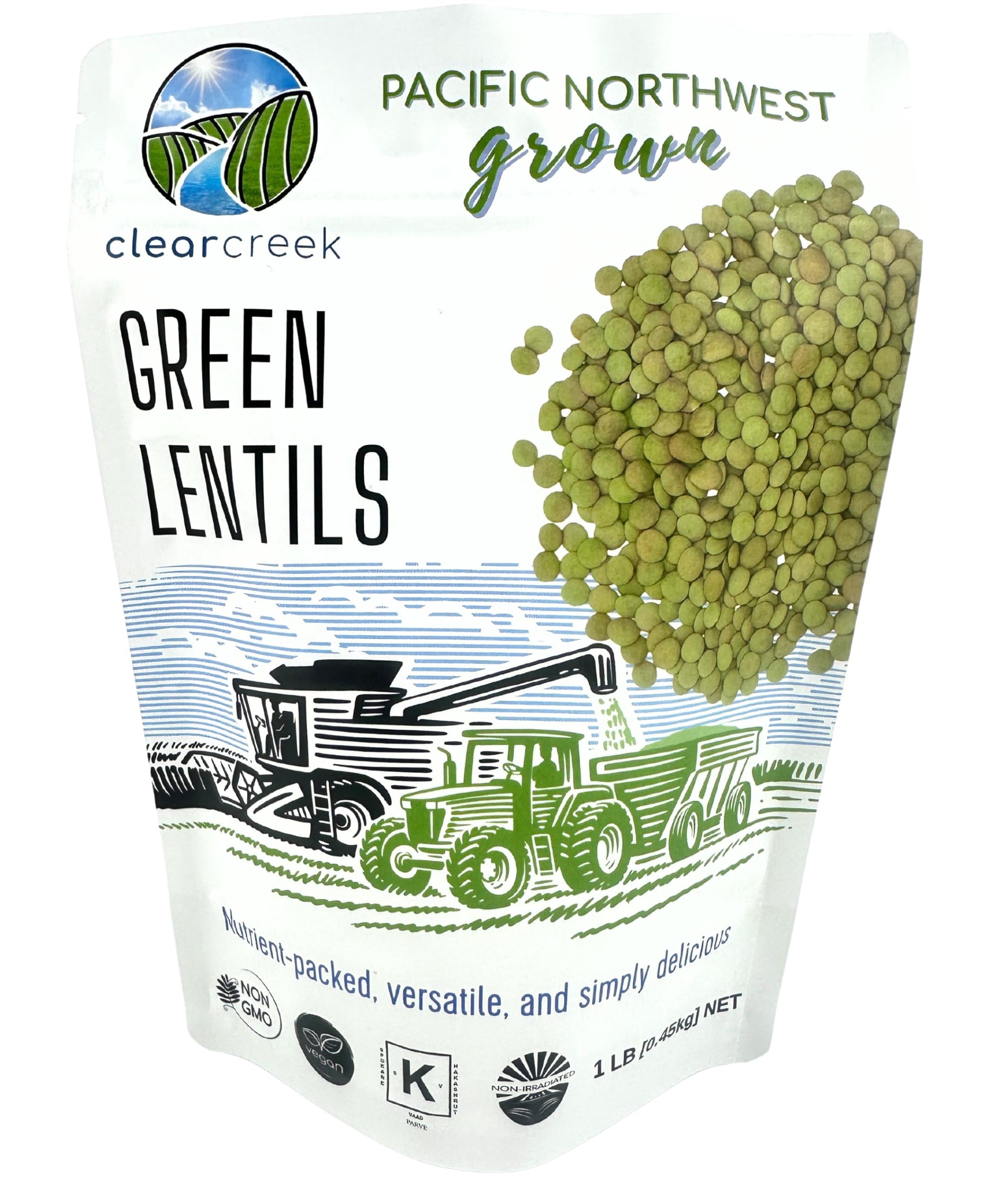 Green Lentils | 1 LB | Non-GMO | Vegan | Non-Irradiated (Will Sprout) | Kosher | Vegan | Grown Pacific Northwest