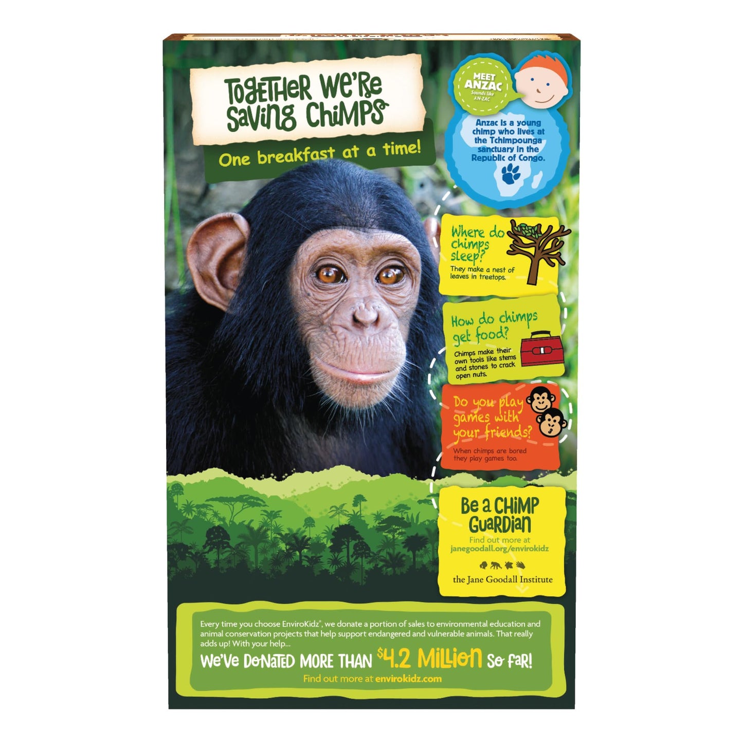 Envirokidz   Organic Gluten-Free Cereal, Chocolate Choco Chimps, 10 Ounce Box