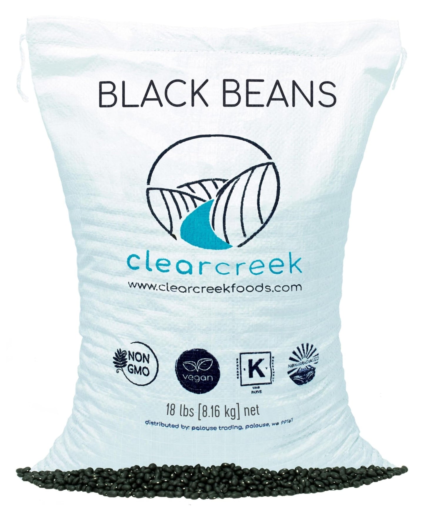 Grown In Washington Black Beans | 18 Lb | Non-Gmo | Kosher | Vegan | Non-Irradiated