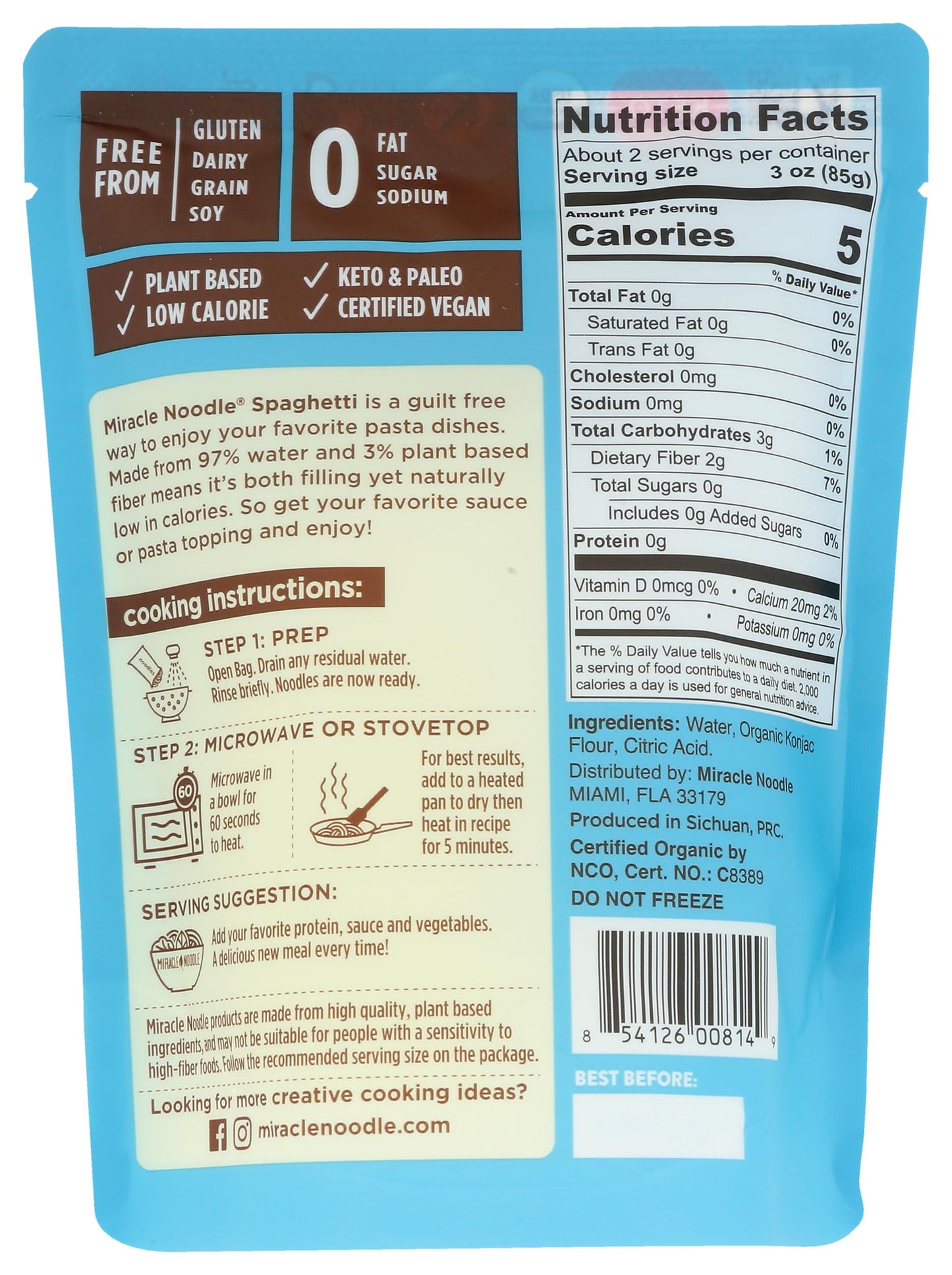 Miracle Noodle Noodles Rte Spagueti Org 7 Oz