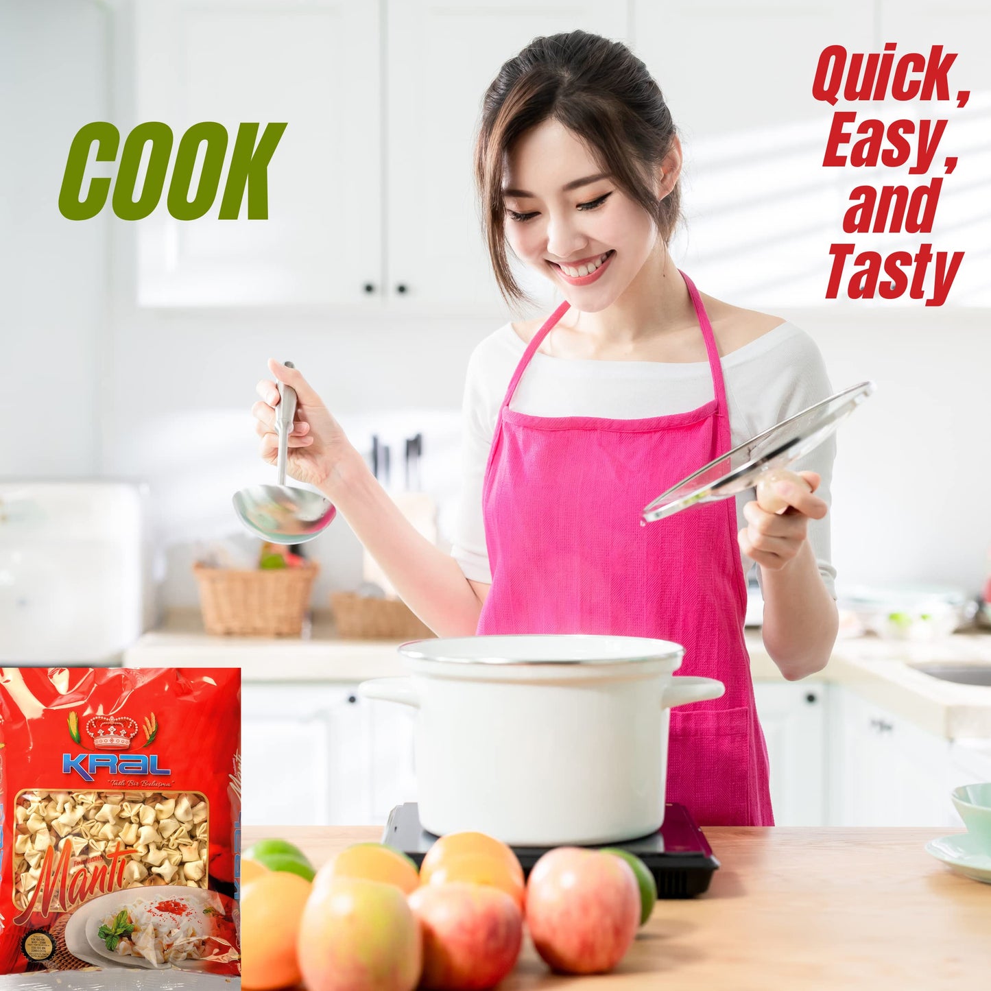 Kral Manti Traditional Delicious Turkish Stuffed Manti (Turkish Ravioli) Dumplings, Easy Meal, Practical Pasta From Turkey, Quic