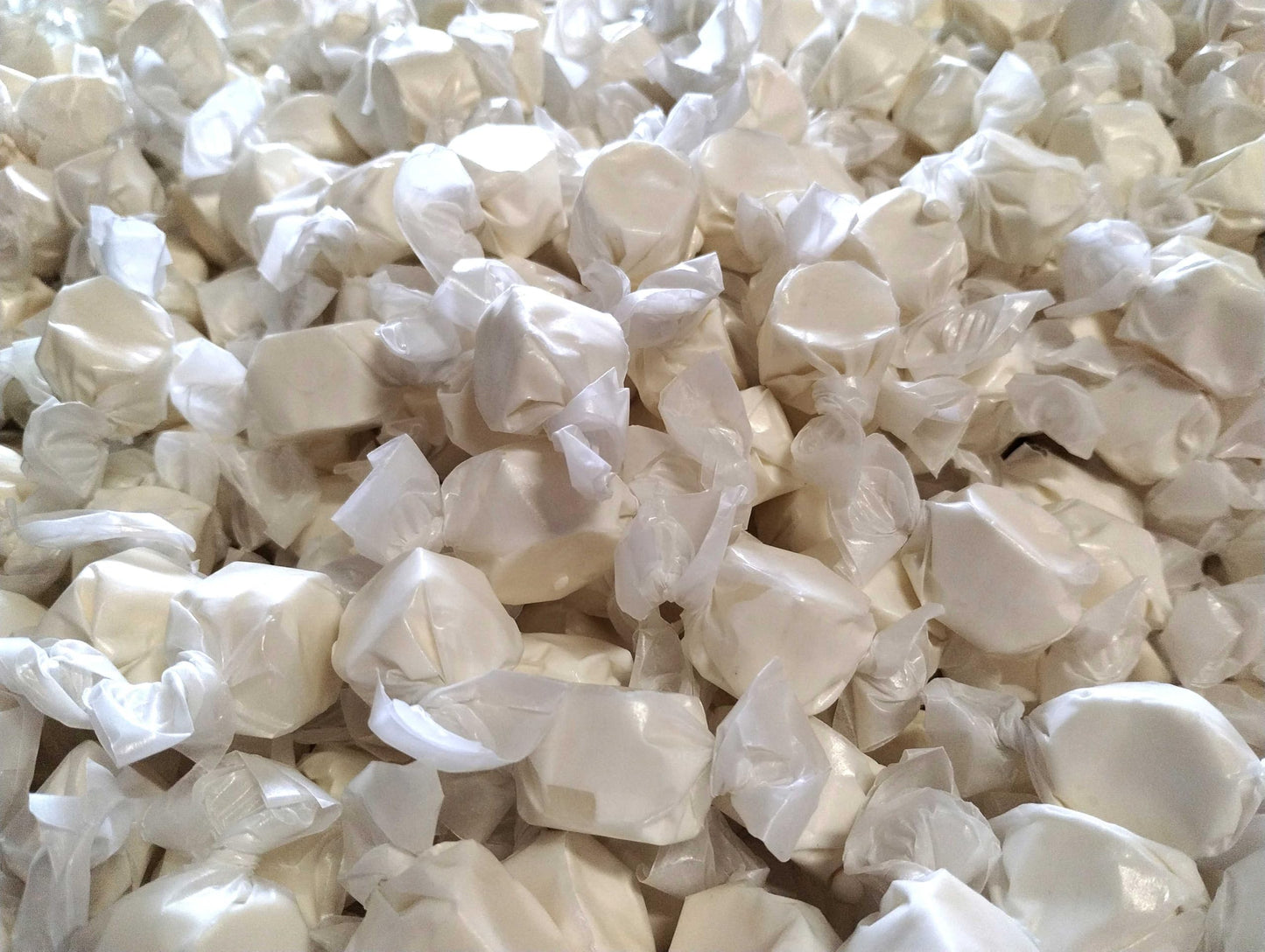 Vanilla Salt Water Taffy -1.5 lbs of Fresh Delicious Individually Wrapped Creamy Chewy Taffy