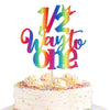 1 Pcs 1/2 Half Way To One Cake Topper Glitter Half Way To Go Cake Pick Happy 6 Months Birthday Cake Decoration For Baby Happy 6