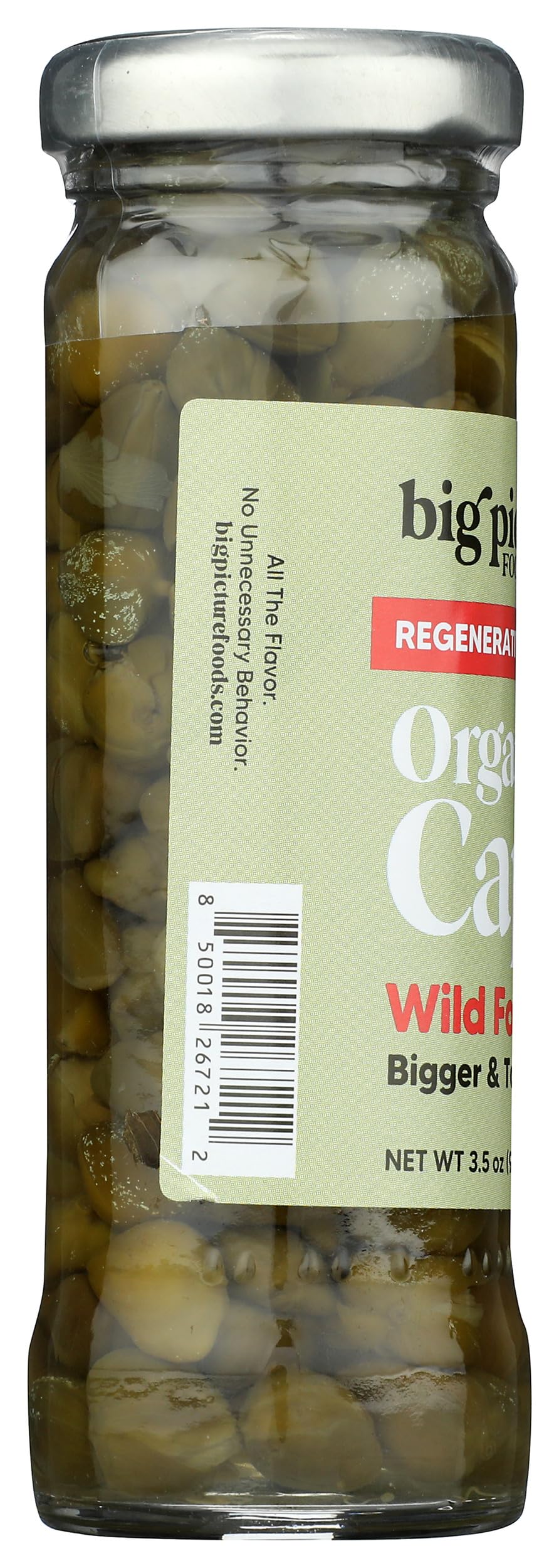 Big Picture Foods Organic Wild Foraged Capers  3.5 Oz