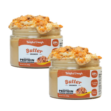 Twisted dough - 2 Pack Butter Crunch Protein Cookie Dough | Healthy Edible Dessert Dough | Smooth and Creamy | Protein Packed In