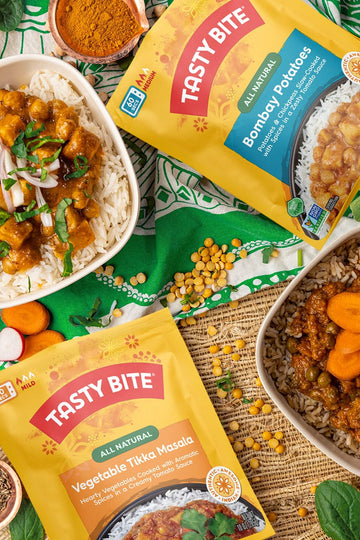 Tasty Bite Variety, Pack of 8, Madras Lentils, Bombay Potatoes, Vegetable Tikka Masala, Channa Masala, 3Bean Madras Lentils, Spl