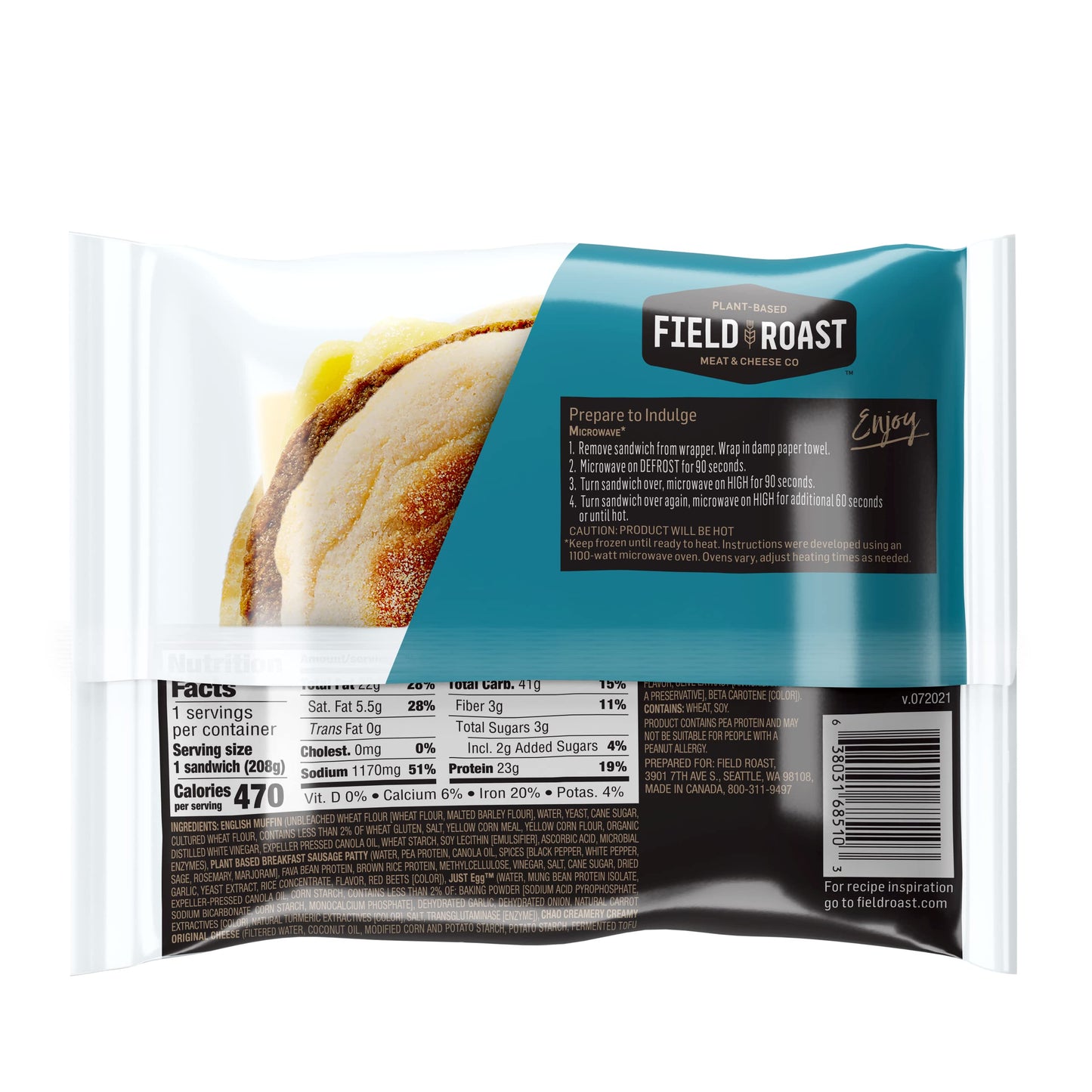 Field Roast ROAST Just Egg Breakfast Sandwich, 7 OZ