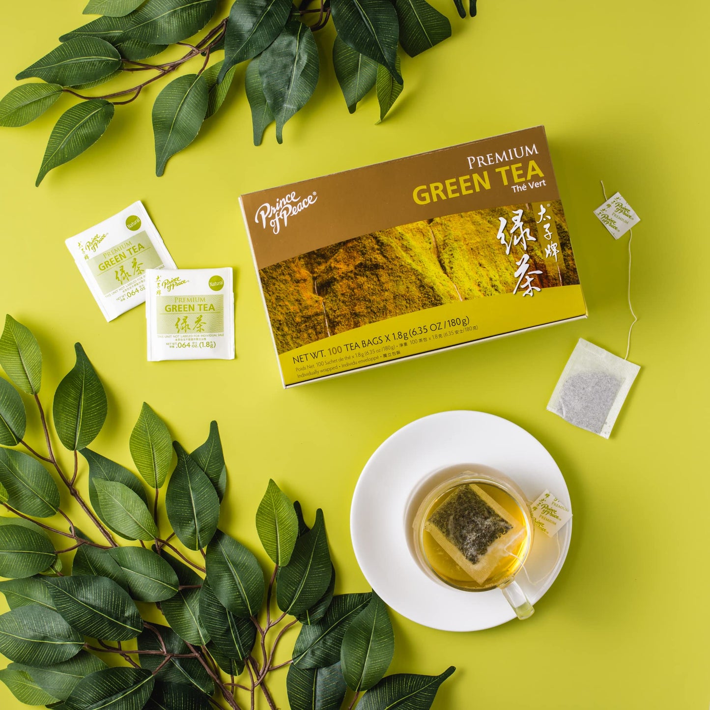 Prince Of Peace Green Tea Bags, 100 Count, Premium Quality, Model 039278131000