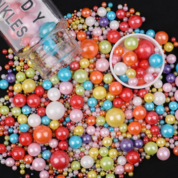 Sprinkles for Cake Decorating, Rainbow Pearl Sprinkles Mix for Ice Cream, Cupcake, Baking, Cookies, Cake toppings